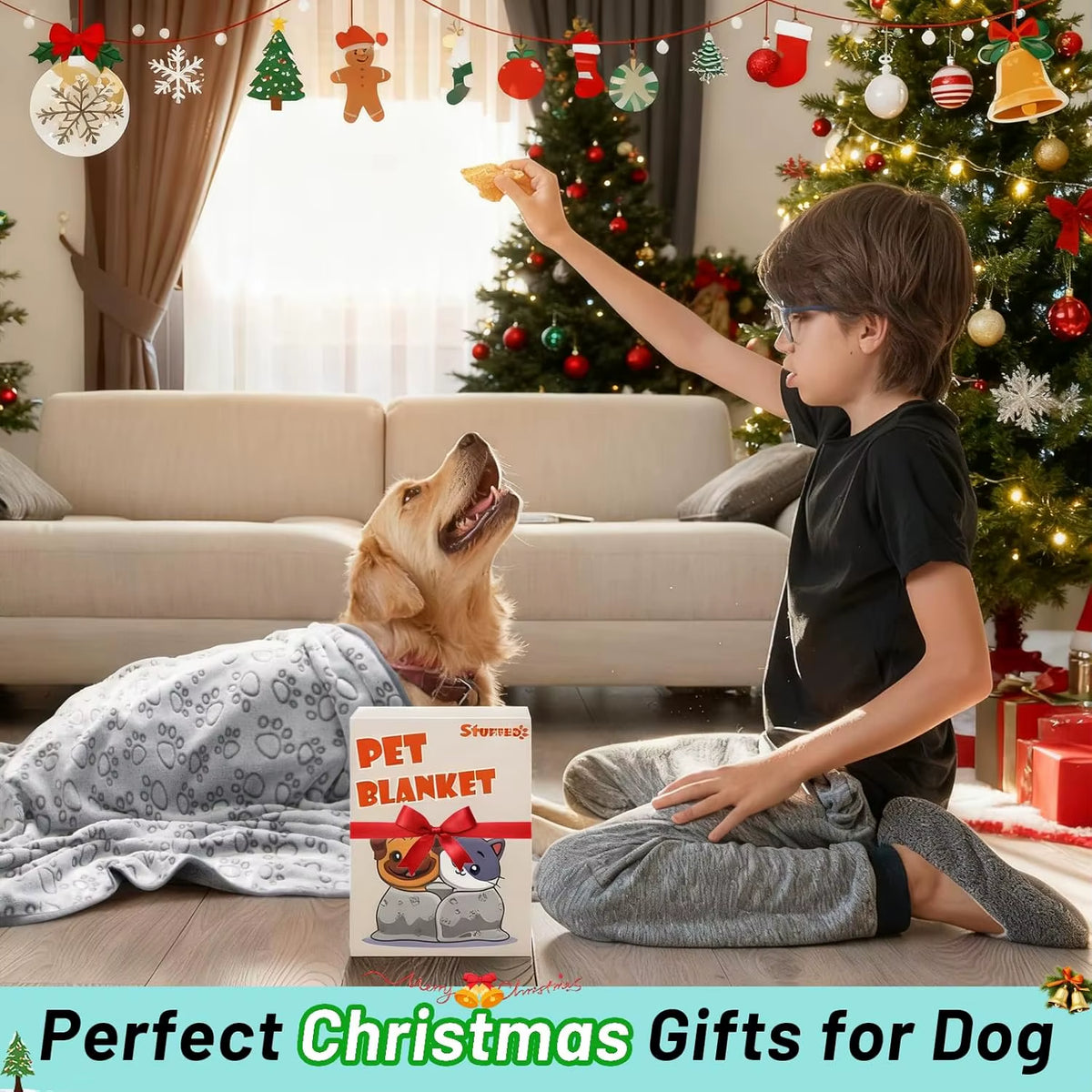 Premium Soft Dog Blanket Washable Cat Blanket for Indoor Cats Large Medium Small Dog Puppy Essentials