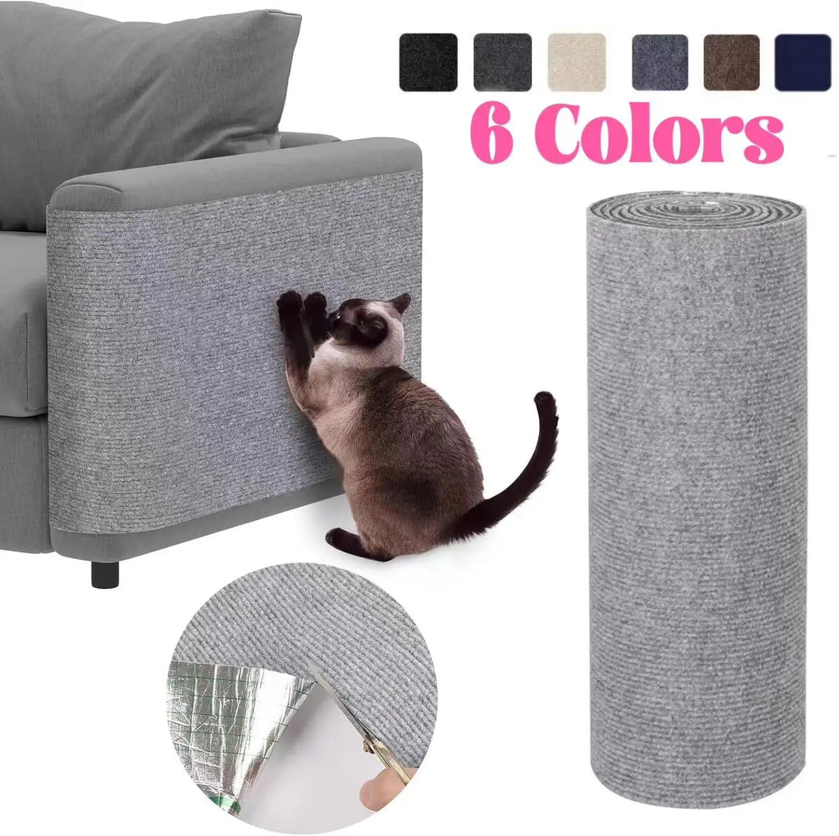 Ultimate Cat Scratching Mat - Self-Adhesive, Trimmable Carpet for Protecting Your Furniture from Scratches