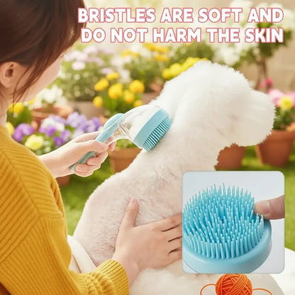 2026 Universal 2-In-1 Pet Bath Brush with Built-In Soap Dispenser - Ergonomic Design for Effortless Bathing and Grooming of Dogs & Cats