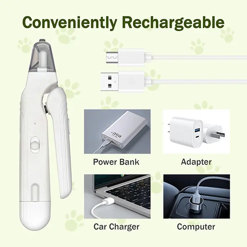 Revolutionary LINKEVAP 2-In-1 Pet Nail Clipper & Grinder Set - Ultra Quiet Rechargeable Trimmer for Dogs and Cats of All Sizes