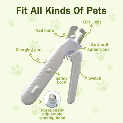 Revolutionary LINKEVAP 2-In-1 Pet Nail Clipper & Grinder Set - Ultra Quiet Rechargeable Trimmer for Dogs and Cats of All Sizes