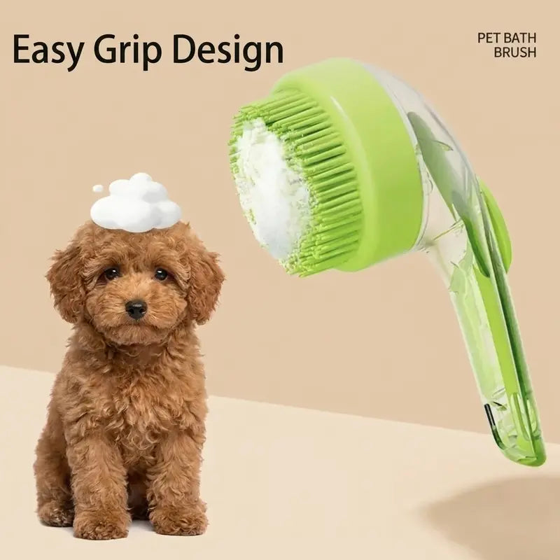 2026 Universal 2-In-1 Pet Bath Brush with Built-In Soap Dispenser - Ergonomic Design for Effortless Bathing and Grooming of Dogs & Cats